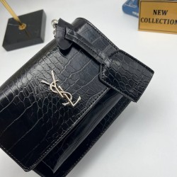 Saint Laurent Medium Sunset Shoulder Croc Saint Laurent Medium Sunset Shoulder Croc